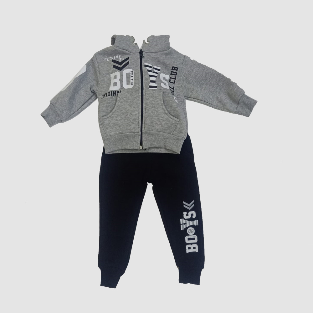 طقم تراك رصاصي ولادي